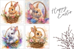 Easter Basket Pillow Template, Cute Easter Bunny Pillowcase Product Image 3