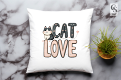 Cute Cat Love Typography Letters Kitty Lover Quote Clipart Product Image 3