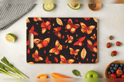 Fall Cute Butterflies Cutting Boards sublimation Design Product Image 3