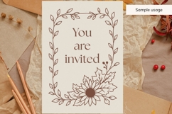 Hand Drawn Sunflower Fall Leaves Frame SVG Product Image 3