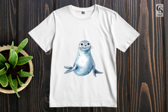 Watercolor Cute Seal Clipart Sublimation PNG Product Image 3