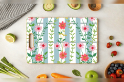 Picket Fence Flowers Cutting Boards sublimation Designs Product Image 3