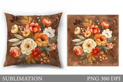 Flowers Sublimation. Flowers Pillow Sublimation Product Image 1