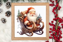 Watercolor Santa Claus Sublimation Clipart, Santa PNG Product Image 3