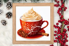 Christmas Cake Clipart, Christmas Cappuccino Clipart Product Image 3
