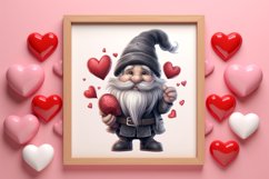 Black Gnome Valentines Day Clipart, Valentines Clipart Product Image 3