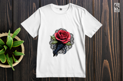 Gothic Lace Rose Heart Illustration Clipart Sublimation PNG Product Image 2