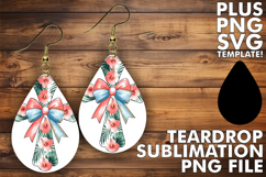 Lovely Teardrop Earrings Magic PNG, Flower Cross Product Image 1