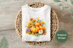 Watercolor Pumpkins PNG, Watercolor Pumpkins Sublimation Product Image 3