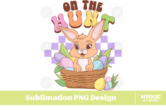 Easter Bunny Sublimation PNG Chick Farm Hip Hop Spring Joy Product Image 1