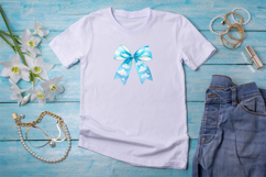 Soft Blue Cloudy Sky Coquette Bow Clipart Product Image 3