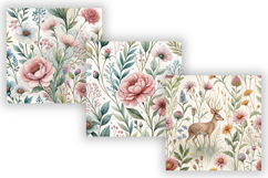 Wildflowers Seamless Book Cover Background, Floral Pattern Product Image 3