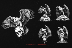10 Bundle Dark Art Death Vulture Bird carcass Greed Horror Product Image 5