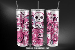 Halloween Pink Tumbler Wrap Sublimation Designs Product Image 3