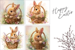 Easter Basket Pillow Design, Easter Bunny Pillowcase PNG Product Image 3