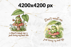Frog PNG, Living My Best Life Clipart Sublimation Product Image 2
