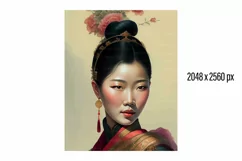 10 images Asian woman art. Instant Download: Exquisite Asian Product Image 4