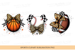 Sports PNG Clipart with Leopard Print Bow Football, Baseball Product Image 2