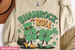 Shamrock and Roll PNG, Groovy ST Patricks Sublimation PNG Product Image 3