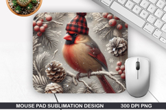 Cardinal Mouse Pad Sublimation, Christmas Mouse Pad PNG Product Image 1