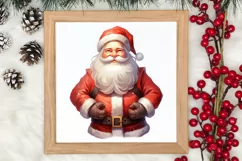Watercolor Santa Claus Sublimation Clipart, Santa PNG Product Image 3