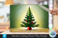 Minimalist Christmas Tree Star Cutting Board PNG Product Image 1