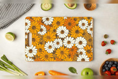 70s Retro Daisy Flowers Cutting Boards sublimation Design Product Image 3