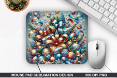 Flowers Mouse Pad Sublimation, Christmas Mouse Pad PNG Product Image 1