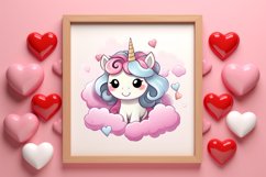 Unicorn Valentine Clipart Sublimation, Christmas Clipart Product Image 3