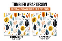 Abstract Shapes And Leaves Tumbler Wrap Sublimation Product Image 3