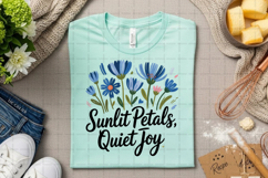 Sunlit Petals Quiet Joy Hand Drawn Floral Positive Quote Product Image 3