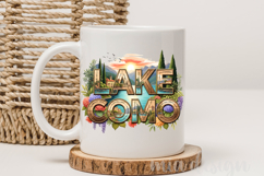 Lake Como Italy PNG, Italian Lake District Sublimation Product Image 3