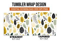 Abstract Shapes And Leaves Tumbler Wrap Sublimation Product Image 3