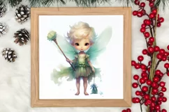 Pink Christmas Fairy Clipart Sublimation, Fairy Christmas Product Image 3
