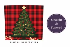 Christmas Tumbler Wrap, Buffalo Plaid Tumbler Wrap Design Product Image 3