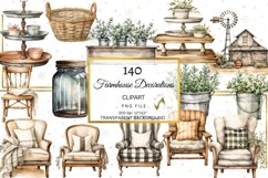 Rustic chic Farmhouse clipart bundle, watercolor farmhouse Product Image 8