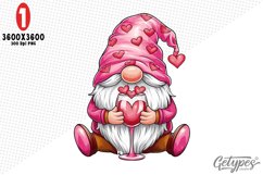 Valentine Gnome Sublimation Clipart - High Quality Design Product Image 1