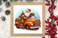 Christmas Truck Sublimation Clipart, Christmas Truck Clipart Product Image 3