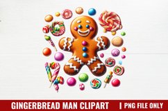 Gingerbread Man Clipart P4 Bundle PNG Product Image 4