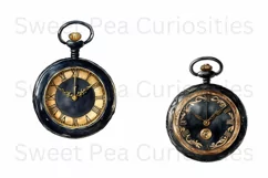 Gothic, Pocket Watch, Ephemera, PNG, Clipart, Watercolor Product Image 3