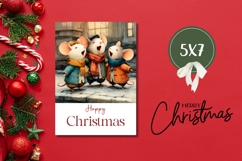 Cartoon Christmas Mouses Greeting Card, Christmas PNG Product Image 3