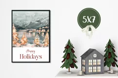 Christmas Village Greeting Cards, Winter Village Cards Product Image 3