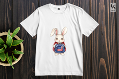 Patriotic Bunny Backpack Clipart Sublimation PNG Product Image 3
