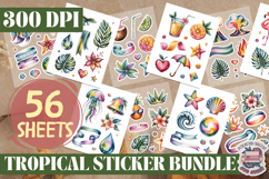 Tropical sticker Sheet Bundle 56 Sheets Flowers Summer Birds Product Image 3
