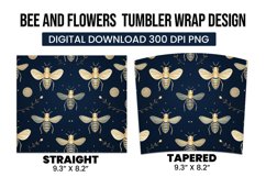 Bee And Flower Tumbler Wrap Design Product Image 3