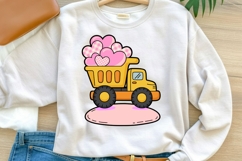 Glitter Dump Truck with Hearts PNG Product Image 1