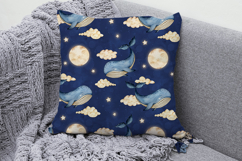 Watercolor Whale Dreams Seamless Pattern Product Image 3