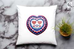 Patriotic Heart Clipart Sublimation PNG Product Image 3