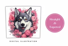 Cute Husky Tumbler Wrap, Husky Sublimation Tumbler Template Product Image 3