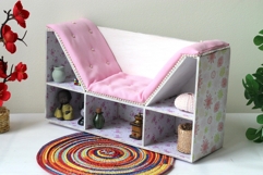 Miniature bookcase chair digital file, dollhouse furniture Product Image 3